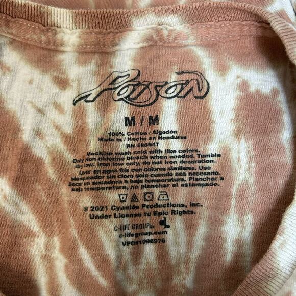 Poison T-Shirt Tie Dye 80's/90's Rock Band Music Merchandise Skull Rose Mens M - Picture 5 of 5